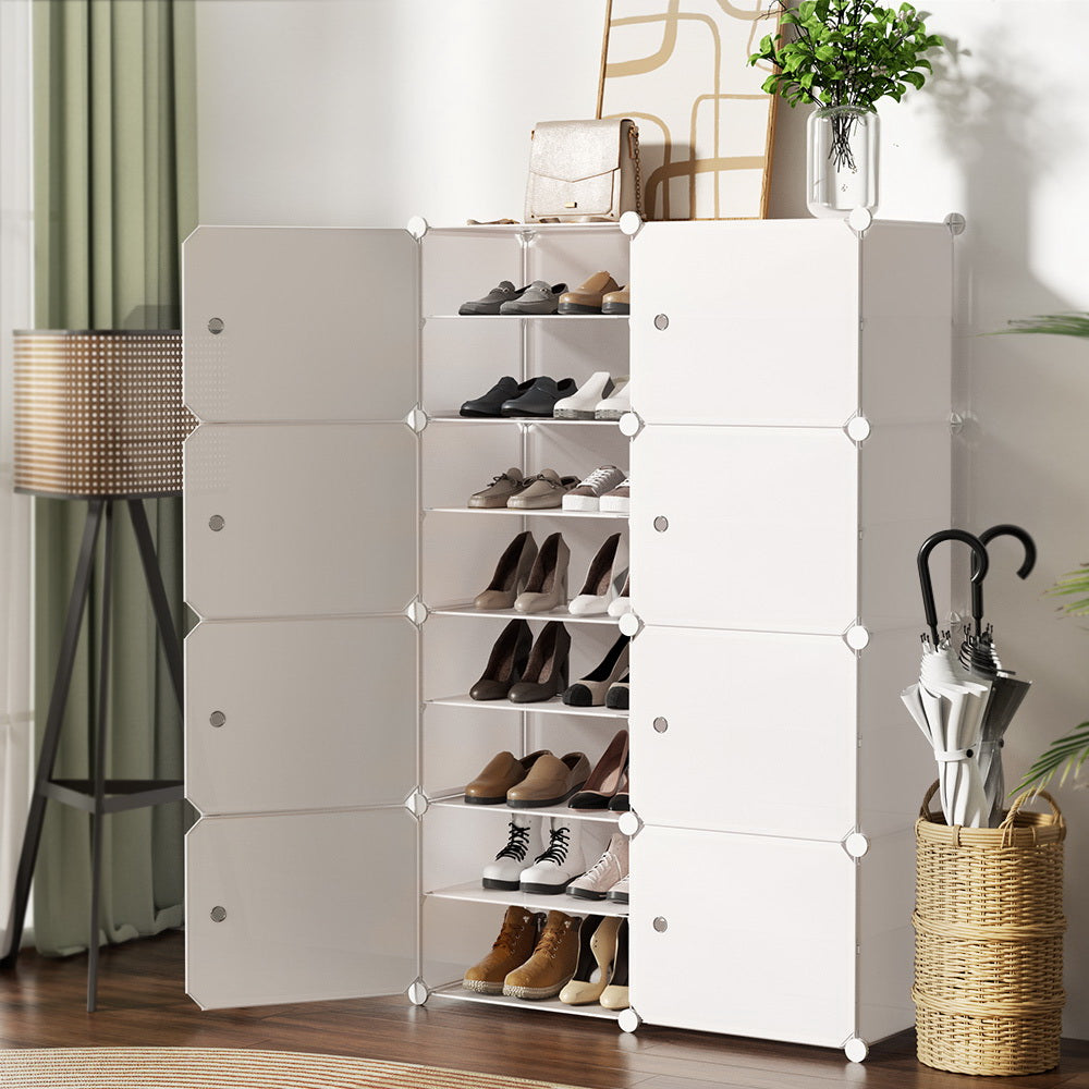 Artiss Shoe Cabinet DIY Storage Cube Shoe Box White Portable Organiser Stand-Home &amp; Garden &gt; Storage - Peroz Australia - Image - 8