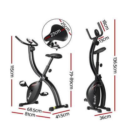 Everfit Exercise Bike X-Bike Folding Magnetic Bicycle Cycling Flywheel Fitness Machine-Sports &amp; Fitness &gt; Fitness Accessories-PEROZ Accessories