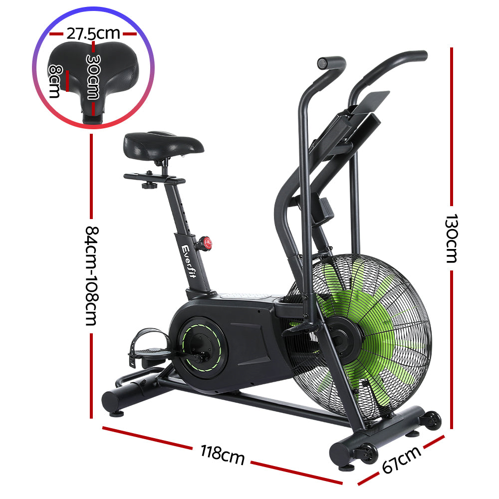 Everfit Air Bike Dual Action Exercise Bike Fitness Home Gym Cardio-Sports &amp; Fitness &gt; Bikes &amp; Accessories-PEROZ Accessories