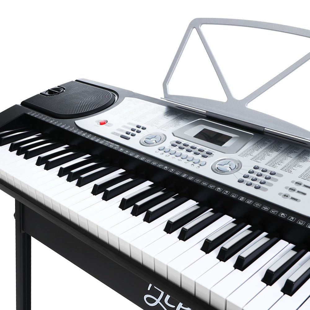 Alpha 61 Keys Electronic Piano Keyboard LED Electric Silver with Music Stand for Beginner-Audio &amp; Video &gt; Musical Instrument &amp; Accessories-PEROZ Accessories