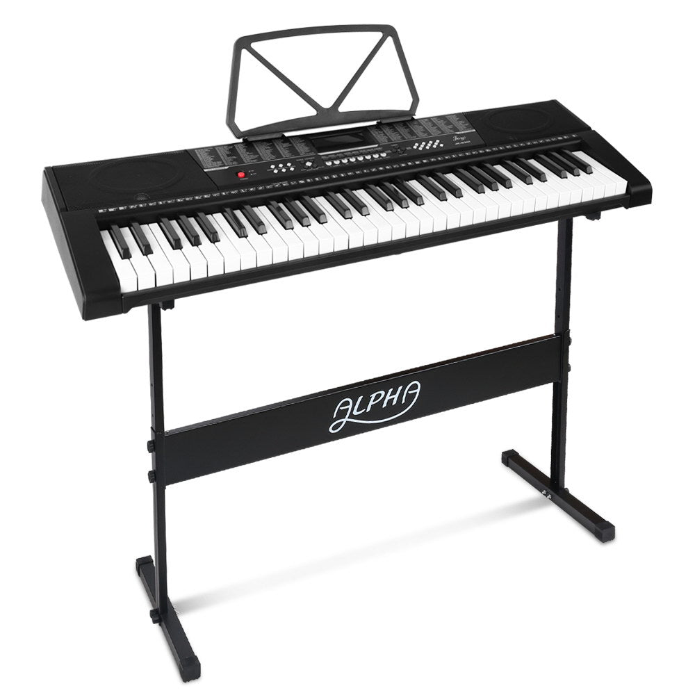 Alpha 61 Keys Electronic Piano Keyboard LED Electric w/Holder Music Stand USB Port-Audio &amp; Video &gt; Musical Instrument &amp; Accessories-PEROZ Accessories