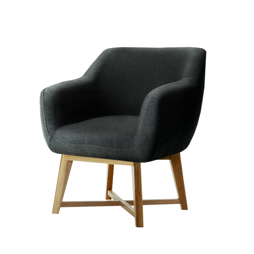 Artiss Aston Tub Accent Chair Charcoal-Furniture &gt; Living Room - Peroz Australia - Image - 2