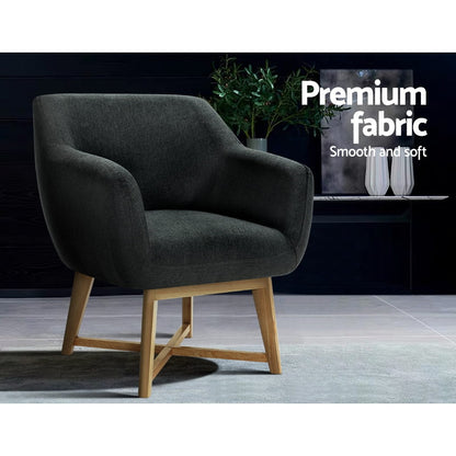 Artiss Aston Tub Accent Chair Charcoal-Furniture &gt; Living Room - Peroz Australia - Image - 6