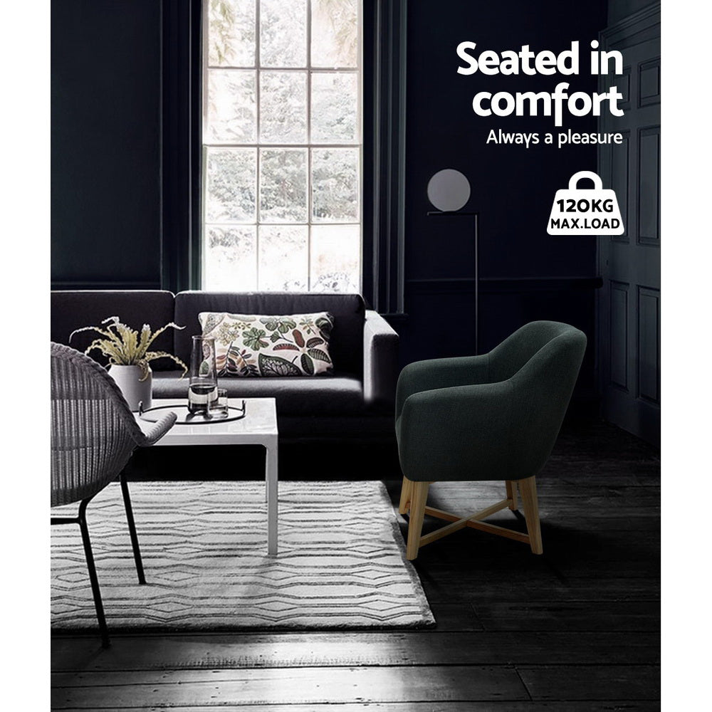 Artiss Aston Tub Accent Chair Charcoal-Furniture &gt; Living Room - Peroz Australia - Image - 7