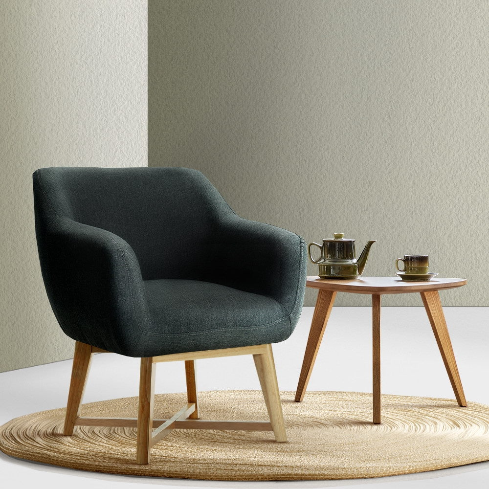 Artiss Aston Tub Accent Chair Charcoal-Furniture &gt; Living Room - Peroz Australia - Image - 1