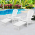 Gardeon 3 Piece Outdoor Adirondack Lounge Beach Chair Set - White-Furniture > Outdoor-PEROZ Accessories