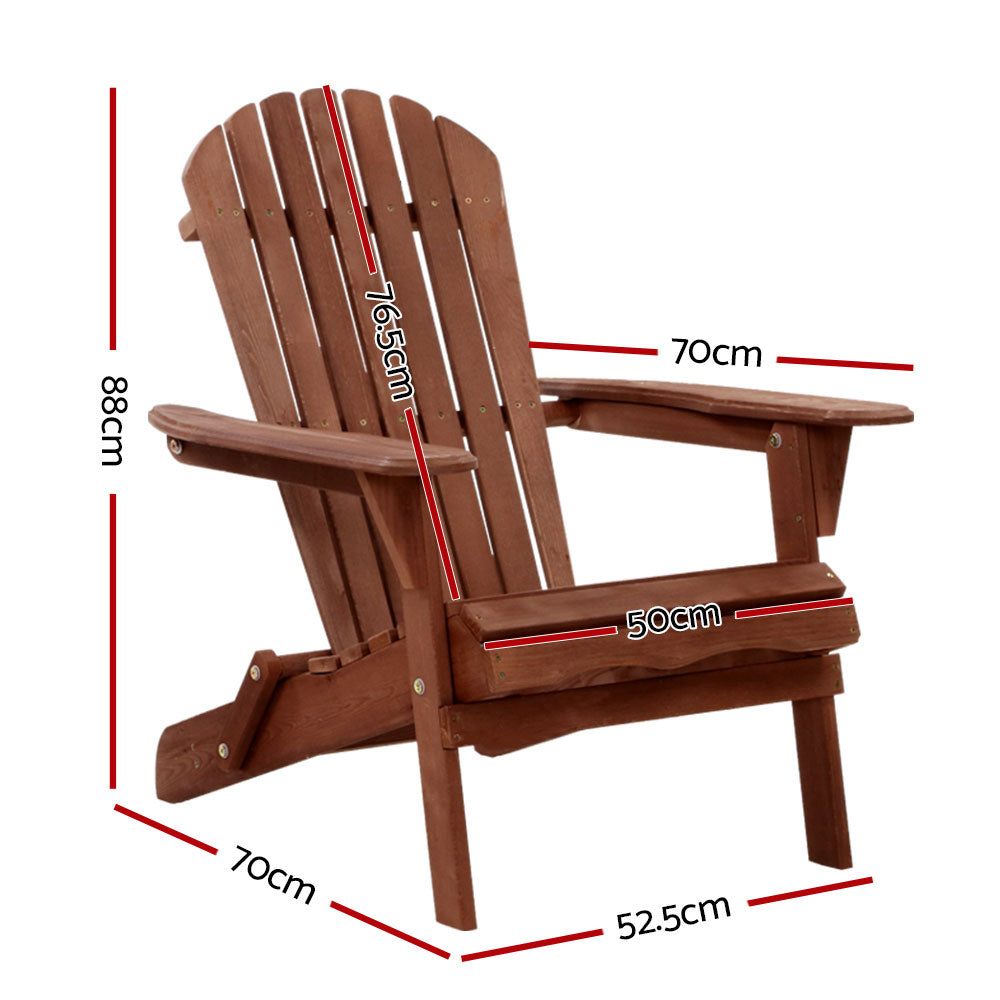 Gardeon Outdoor Furniture Beach Chair Wooden Adirondack Patio Lounge Garden-Furniture &gt; Outdoor-PEROZ Accessories