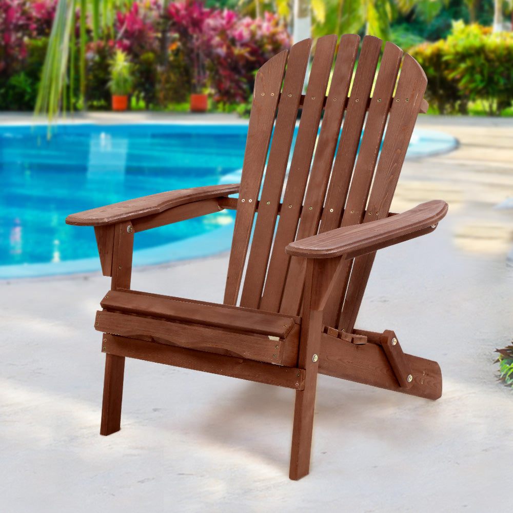 Gardeon Outdoor Furniture Beach Chair Wooden Adirondack Patio Lounge Garden-Furniture &gt; Outdoor-PEROZ Accessories