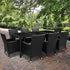 Gardeon 9 Piece Outdoor Dining Set - Black-Furniture > Outdoor-PEROZ Accessories