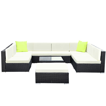 Gardeon 10PC Sofa Set with Storage Cover Outdoor Furniture Wicker-Furniture &gt; Outdoor-PEROZ Accessories