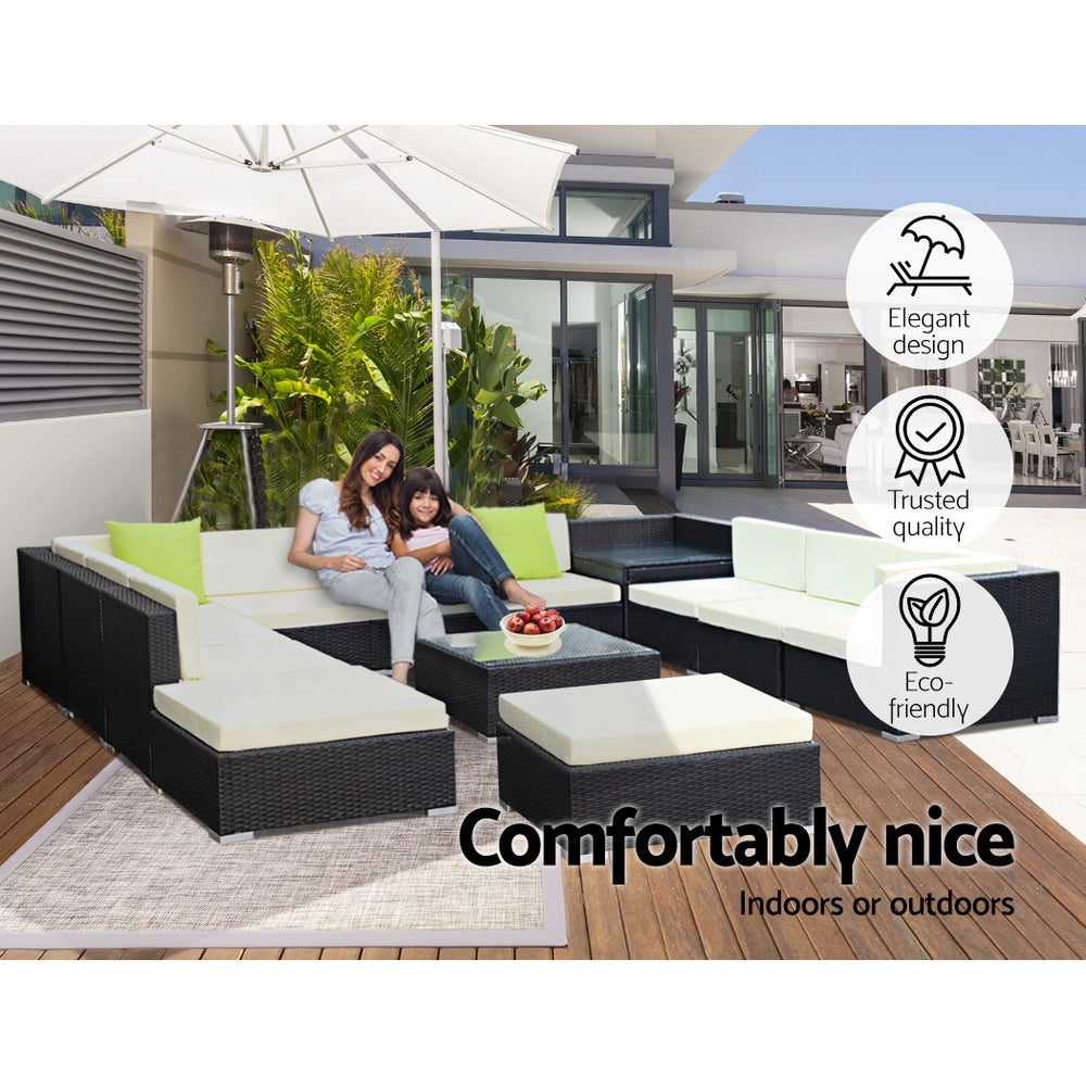 Gardeon 13PC Outdoor Furniture Sofa Set Wicker Garden Patio Lounge-Furniture &gt; Outdoor-PEROZ Accessories