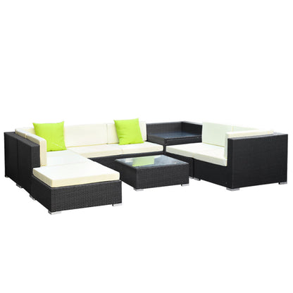 Gardeon 9PC Sofa Set with Storage Cover Outdoor Furniture Wicker-Furniture &gt; Outdoor-PEROZ Accessories