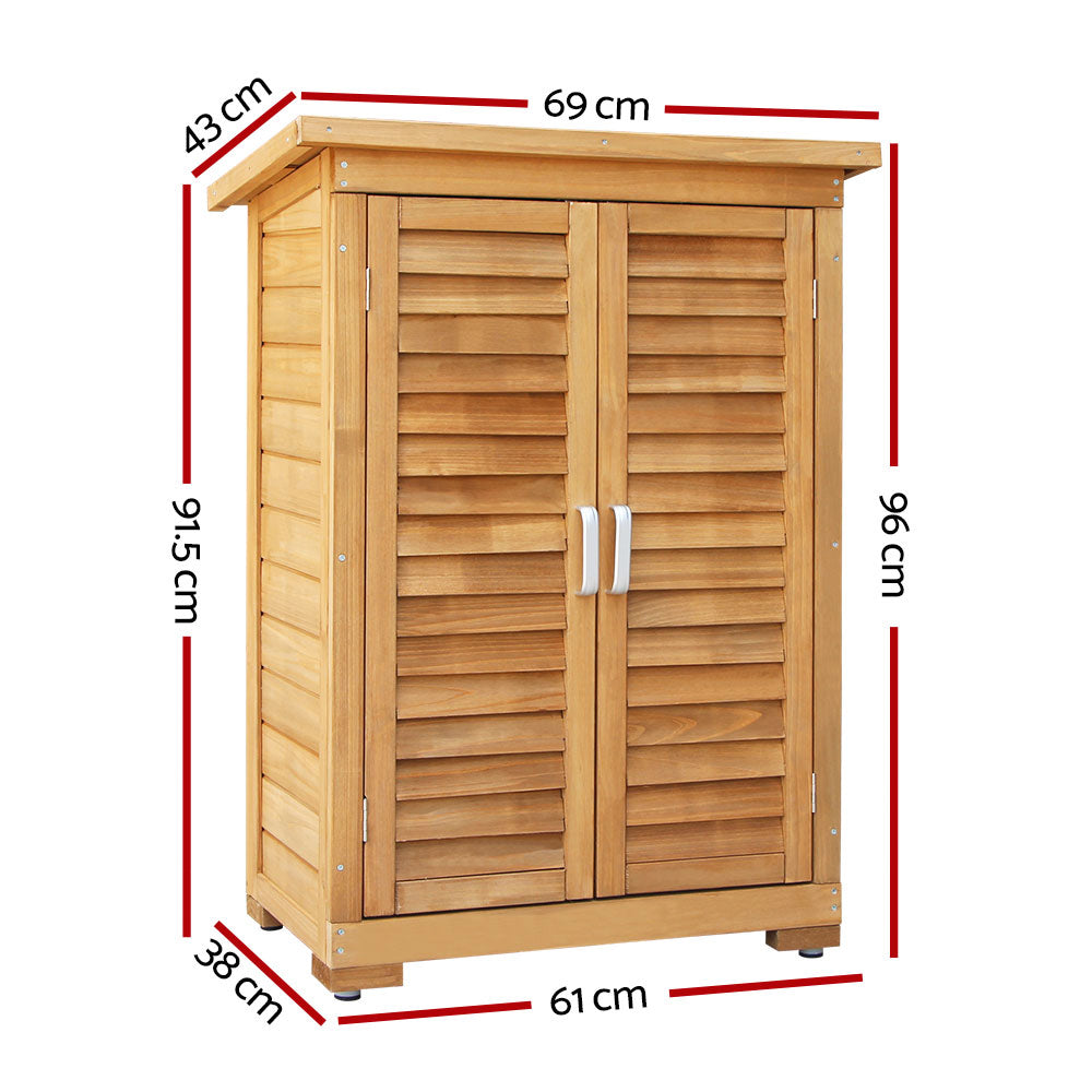 Gardeon Portable Wooden Garden Storage Cabinet-Home &amp; Garden &gt; Storage-PEROZ Accessories