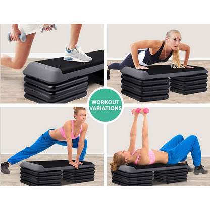 Everfit Set of 4 Aerobic Step Risers Exercise Stepper Workout Gym Fitness Bench Platform-Sports &amp; Fitness &gt; Fitness Accessories-PEROZ Accessories