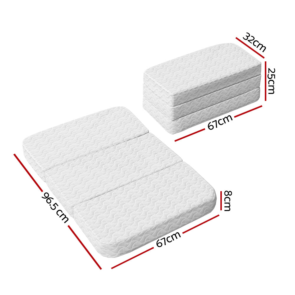 Giselle Bedding Foldable Mattress Folding Foam Cot Bed Cool Gel-Home &amp; Garden &gt; Bedding-PEROZ Accessories