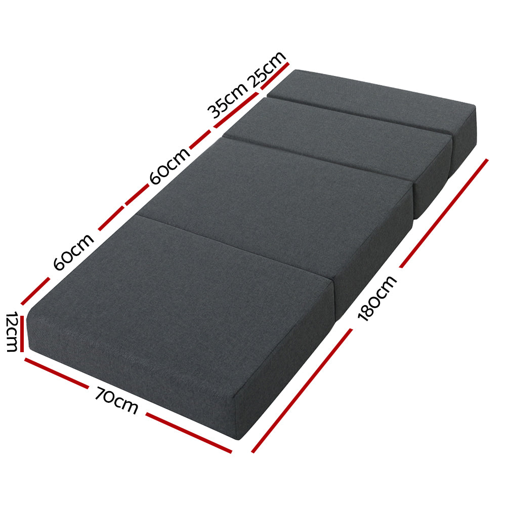 Giselle Bedding Folding Mattress Foldable Portable Bed Floor Mat Camping Pad-Furniture &gt; Mattresses-PEROZ Accessories