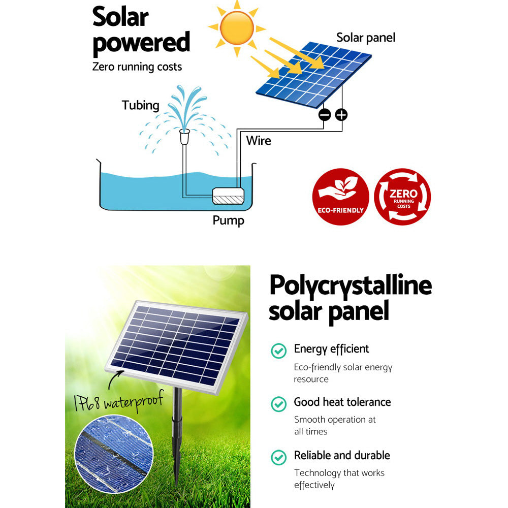 Gardeon Solar Pond Pump 6.6FT-Home &amp; Garden &gt; Garden Tools-PEROZ Accessories