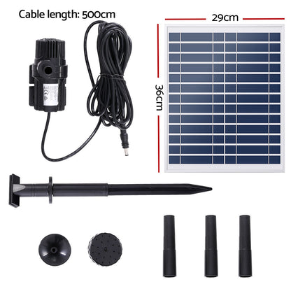 Gardeon Solar Pond Pump 9.8FT-Home &amp; Garden &gt; Fountains-PEROZ Accessories