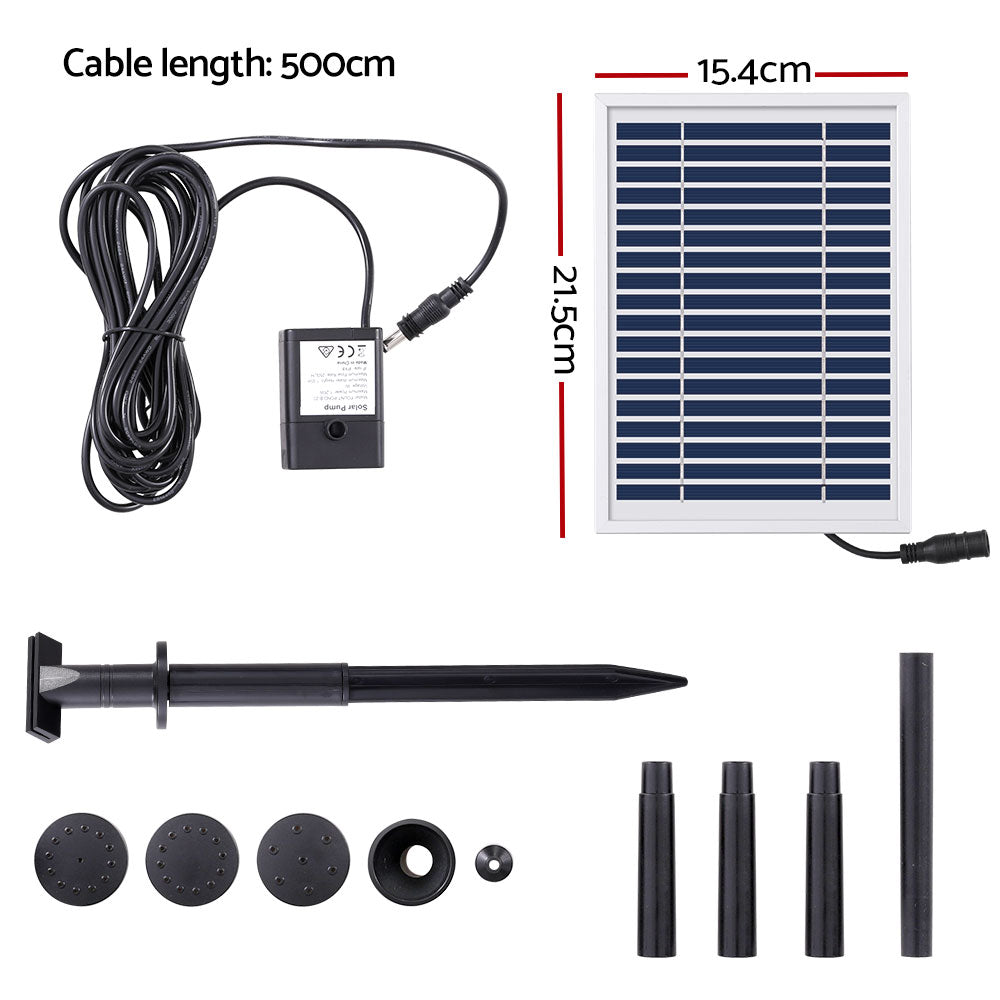 Gardeon Solar Pond Pump Submersible Powered Garden Pool Water Fountain Kit 4.4FT-Home &amp; Garden &gt; Fountains-PEROZ Accessories