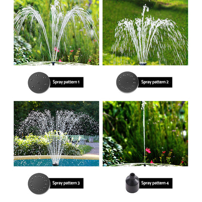 Gardeon Solar Pond Pump with Battery LED Lights 4.4FT-Home &amp; Garden &gt; Fountains-PEROZ Accessories