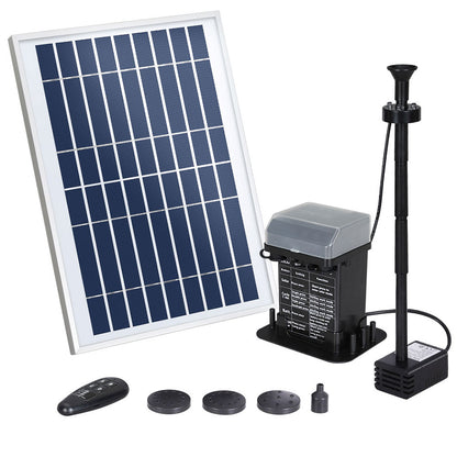 Gardeon Solar Pond Pump with Battery Kit LED Lights 5.2FT-Home &amp; Garden &gt; Fountains-PEROZ Accessories