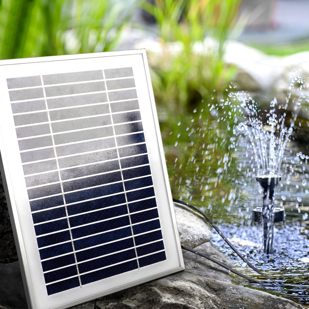 Gardeon Solar Pond Pump with Battery Kit LED Lights 4.3FT-Home &amp; Garden &gt; Garden Tools-PEROZ Accessories