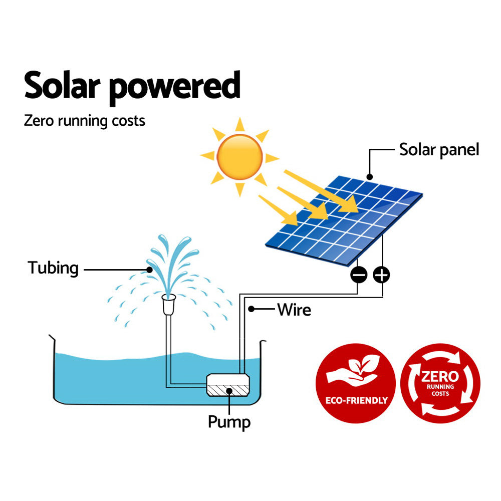 Gardeon Solar Pond Pump 4FT-Home &amp; Garden &gt; Fountains-PEROZ Accessories