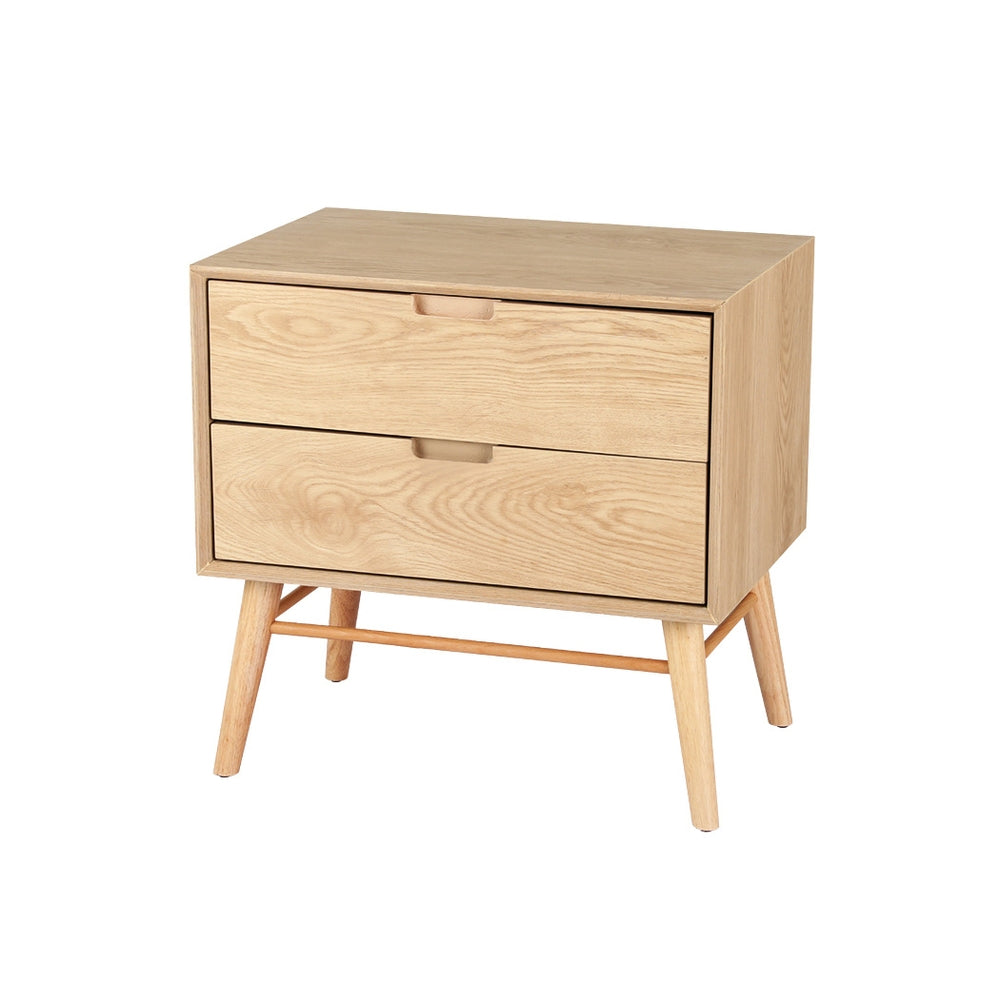 Artiss Bedside Table 2 Drawers Side End Table Nightstand Legs Bedroom Storage-Furniture &gt; Bedroom-PEROZ Accessories