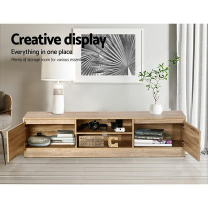 Artiss 160CM TV Stand Entertainment Unit Lowline Storage Cabinet Wooden-Entertainment Units - Peroz Australia - Image - 7