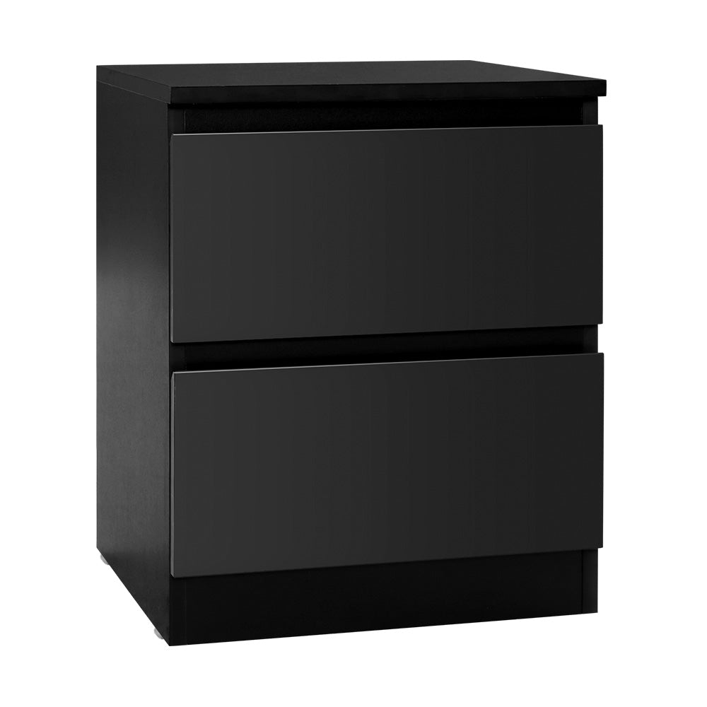 Artiss Bedside Tables Drawers Side Table Bedroom Furniture Nightstand Black Lamp-Furniture &gt; Bedroom - Peroz Australia - Image - 2