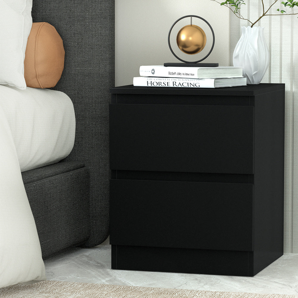 Artiss Bedside Tables Drawers Side Table Bedroom Furniture Nightstand Black Lamp-Furniture &gt; Bedroom - Peroz Australia - Image - 1