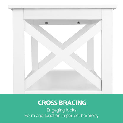 Artiss Wooden Storage Console Table - White-Furniture &gt; Living Room - Peroz Australia - Image - 7