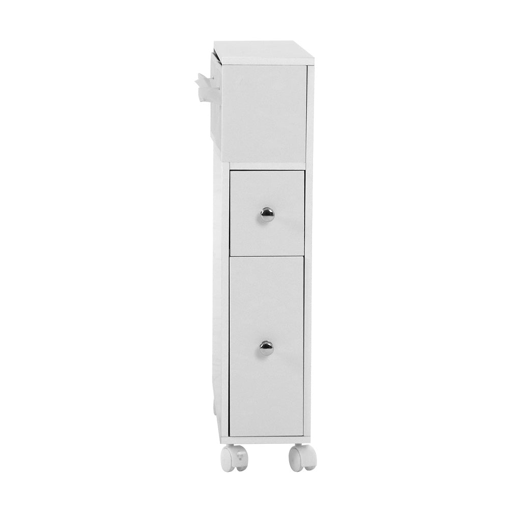 Artiss Bathroom Cabinet Toilet Storage Caddy Holder w/ Wheels-Furniture &gt; Bathroom - Peroz Australia - Image - 3