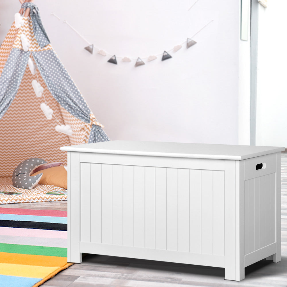 Keezi Kids Wooden Toy Chest Storage Blanket Box White Children Room Organiser-Baby &amp; Kids &gt; Kid&