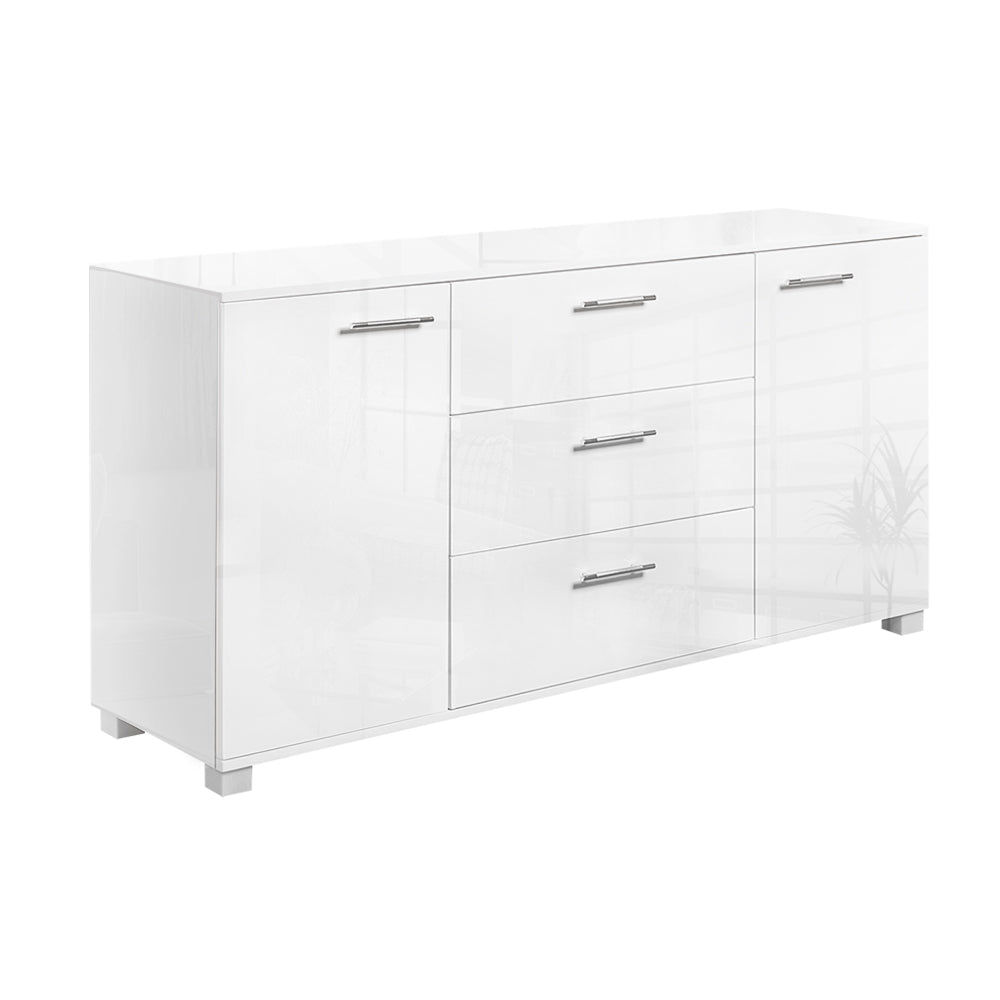 Artiss High Gloss Sideboard Storage Cabinet Cupboard - White-Furniture &gt; Living Room - Peroz Australia - Image - 2