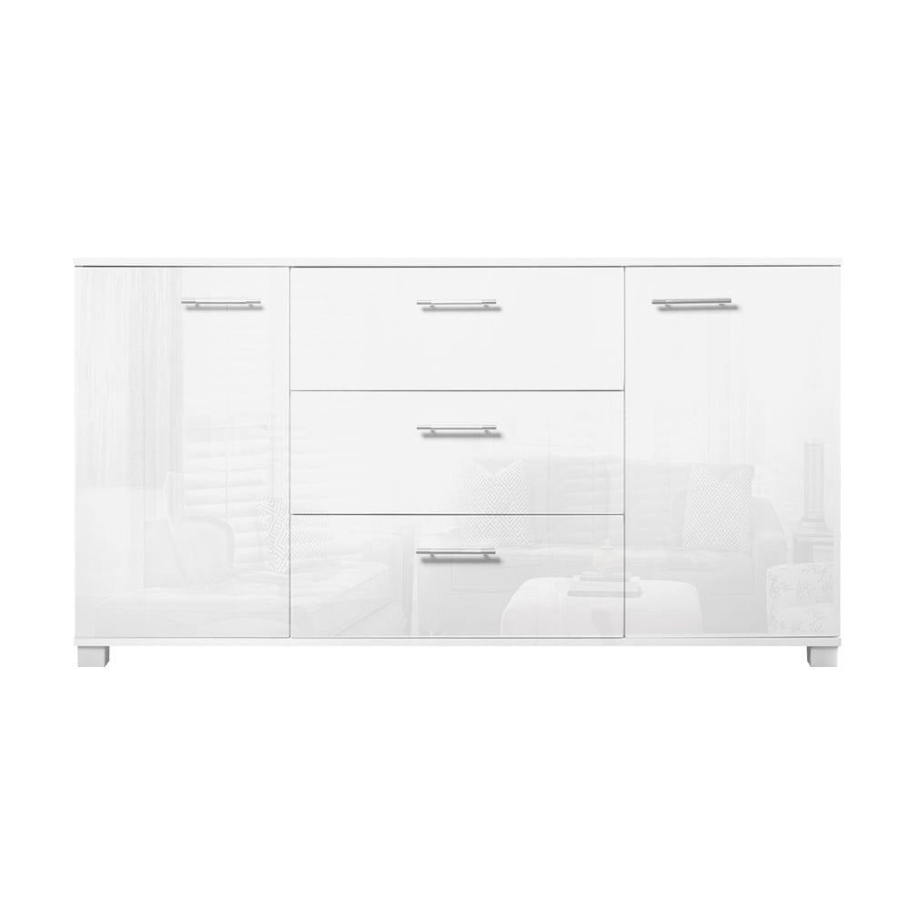 Artiss High Gloss Sideboard Storage Cabinet Cupboard - White-Furniture &gt; Living Room - Peroz Australia - Image - 4