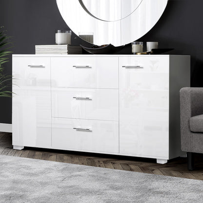 Artiss High Gloss Sideboard Storage Cabinet Cupboard - White-Furniture &gt; Living Room - Peroz Australia - Image - 1