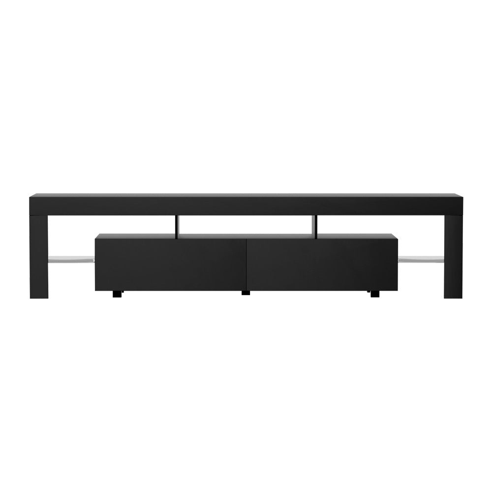 Artiss TV Cabinet Entertainment Unit Stand RGB LED Gloss Furniture 200cm Black-Furniture &gt; Living Room-PEROZ Accessories