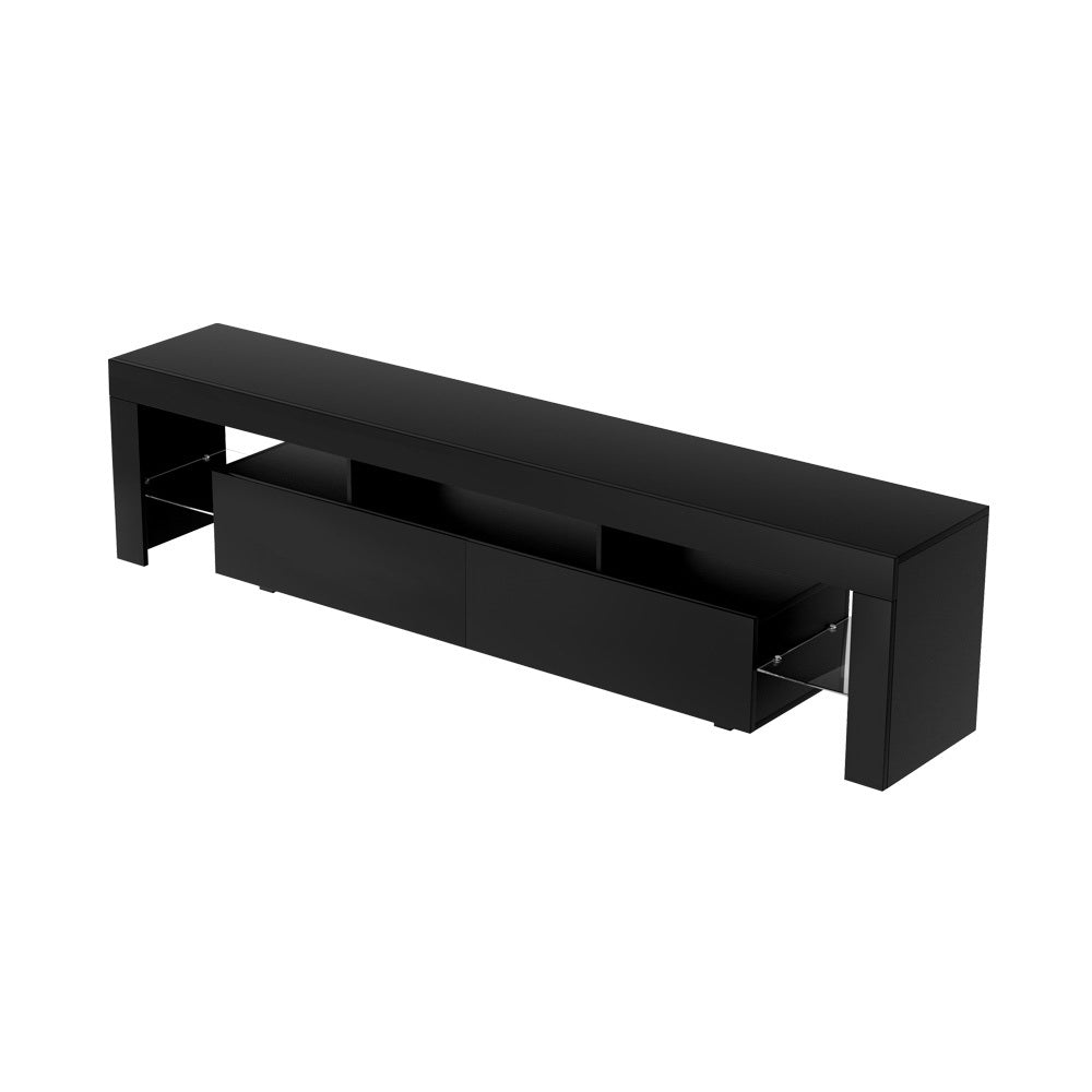 Artiss TV Cabinet Entertainment Unit Stand RGB LED Gloss Furniture 200cm Black-Furniture &gt; Living Room-PEROZ Accessories