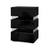 Artiss Bedside Table Side Unit RGB LED Lamp 3 Drawers Nightstand Gloss Furniture Black-Furniture > Bedroom - Peroz Australia - Image - 1