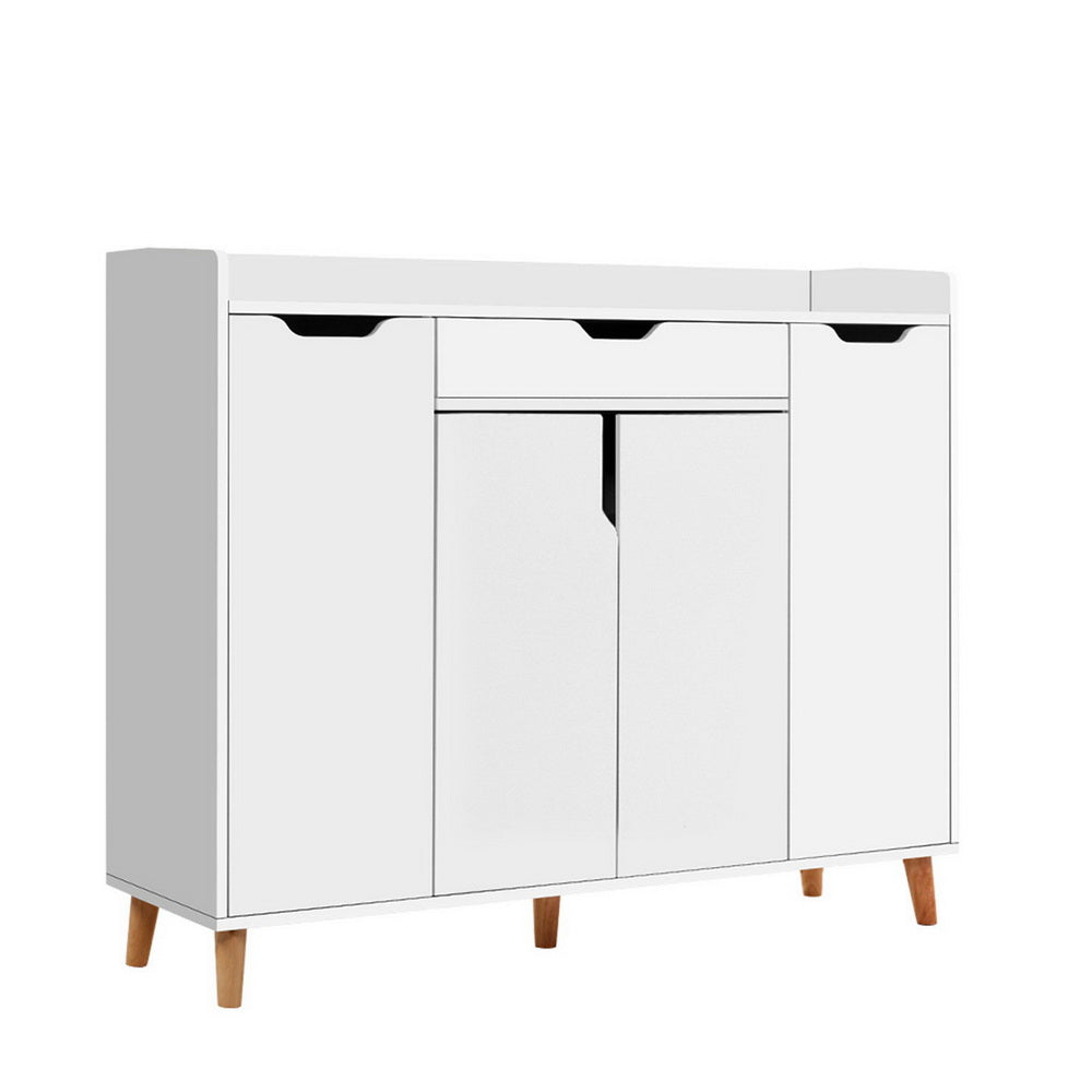 Artiss Shoe Cabinet Shoes Storage Rack 120cm Organiser White Drawer Cupboard-Furniture &gt; Living Room - Peroz Australia - Image - 2