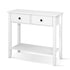 Hallway Console Table Hall Side Entry 2 Drawers Display White Desk Furniture-Furniture > Living Room-PEROZ Accessories