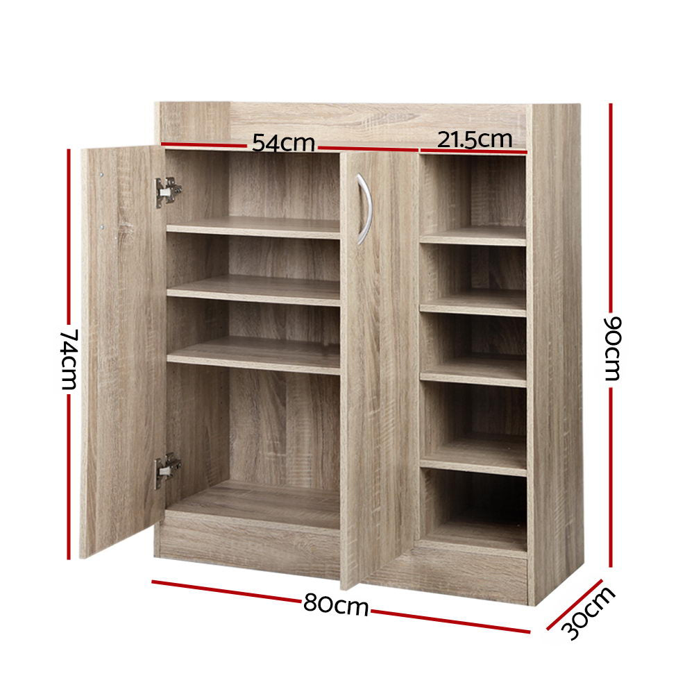 Artiss 2 Doors Shoe Cabinet Storage Cupboard - Wood-Home &amp; Garden &gt; Storage - Peroz Australia - Image - 3