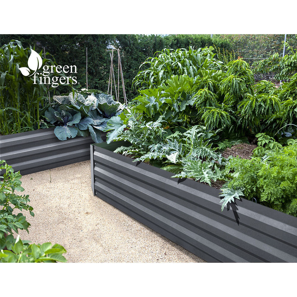 Greenfingers Garden Bed 2PCS 120X90X30CM Galvanised Steel Raised Planter-Home &amp; Garden &gt; Garden Beds-PEROZ Accessories