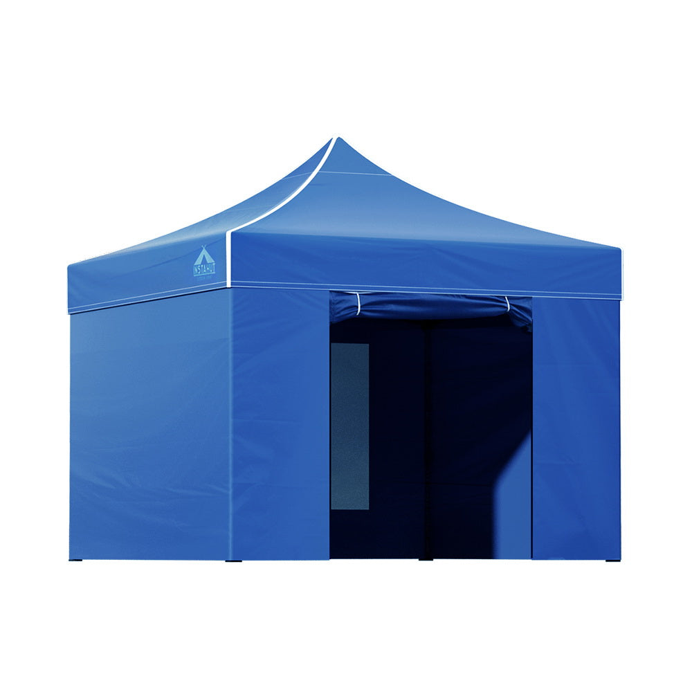 Instahut Gazebo Pop Up Marquee 3x3m Folding Wedding Tent Gazebos Shade Blue-Home &amp; Garden &gt; Shading-PEROZ Accessories