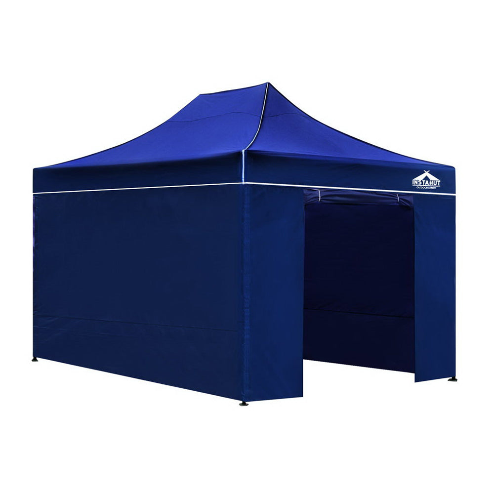 Instahut Gazebo Pop Up Marquee 3x4.5m Folding Wedding Tent Gazebos Shade Blue-Home &amp; Garden &gt; Shading-PEROZ Accessories