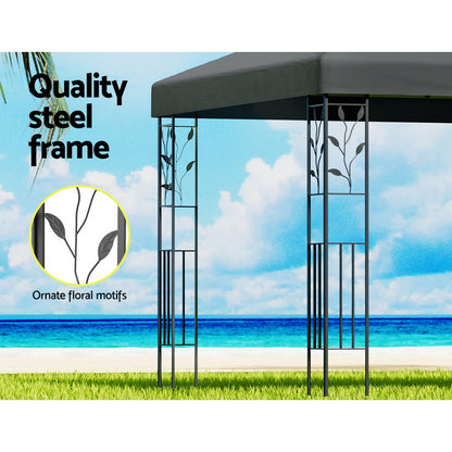 Instahut Gazebo 3x3m Party Marquee Outdoor Wedding Event Tent Iron Art Canopy-Gazebos-PEROZ Accessories