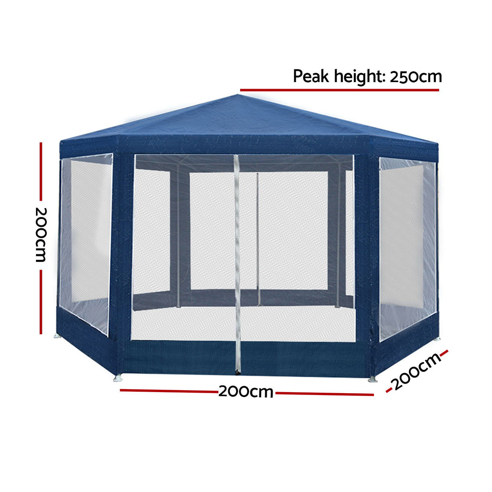 Instahut Gazebo Wedding Party Marquee Tent Canopy Outdoor Camping Gazebos Navy-Home &amp; Garden &gt; Shading-PEROZ Accessories