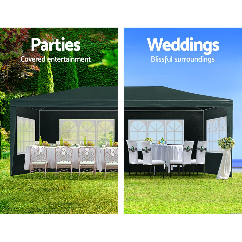 Instahut Gazebo 3x6 Outdoor Marquee Gazebos Wedding Party Camping Tent 4 Wall Panels-Home &amp; Garden &gt; Shading-PEROZ Accessories