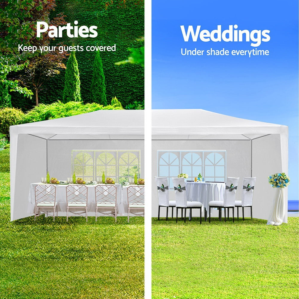 Instahut Gazebo Outdoor Marquee Wedding Gazebos Party Tent Camping White 3x6m-Home &amp; Garden &gt; Shading-PEROZ Accessories